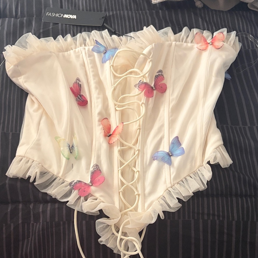 Fashion Nova butterfly corset top